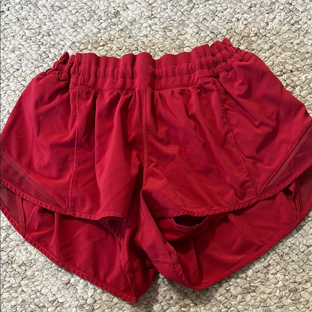 Lululemon red hotty hot shorts